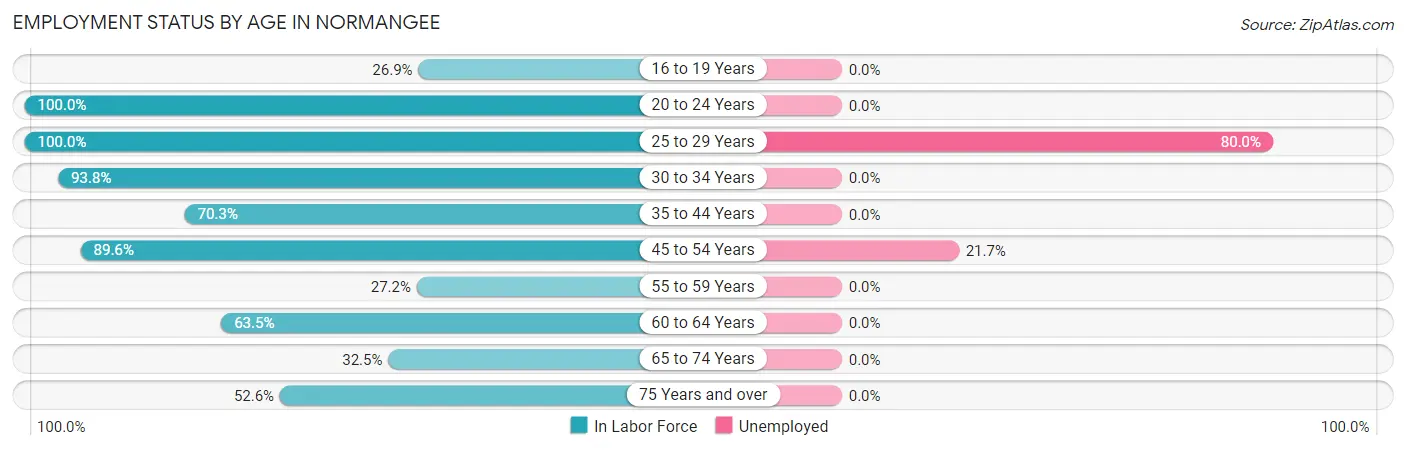 Employment Status by Age in Normangee