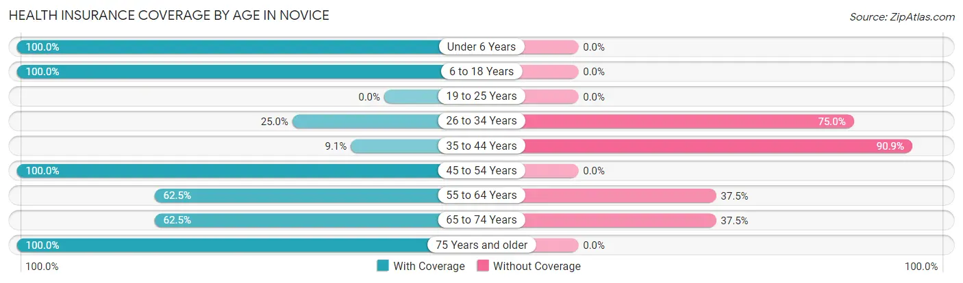 Health Insurance Coverage by Age in Novice