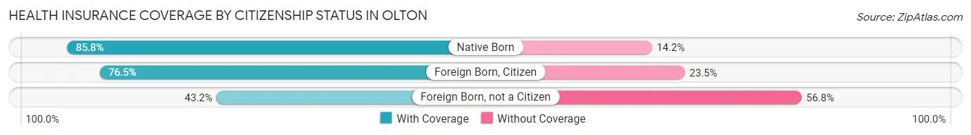 Health Insurance Coverage by Citizenship Status in Olton