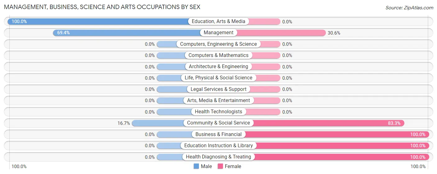 Management, Business, Science and Arts Occupations by Sex in Ore City