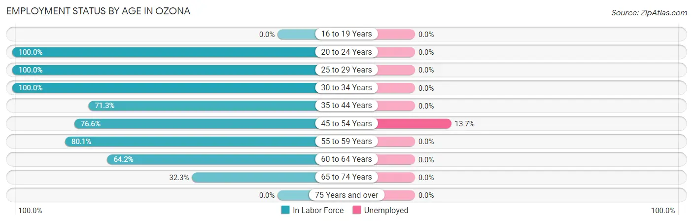 Employment Status by Age in Ozona