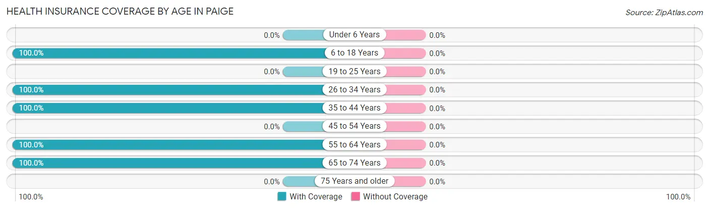 Health Insurance Coverage by Age in Paige