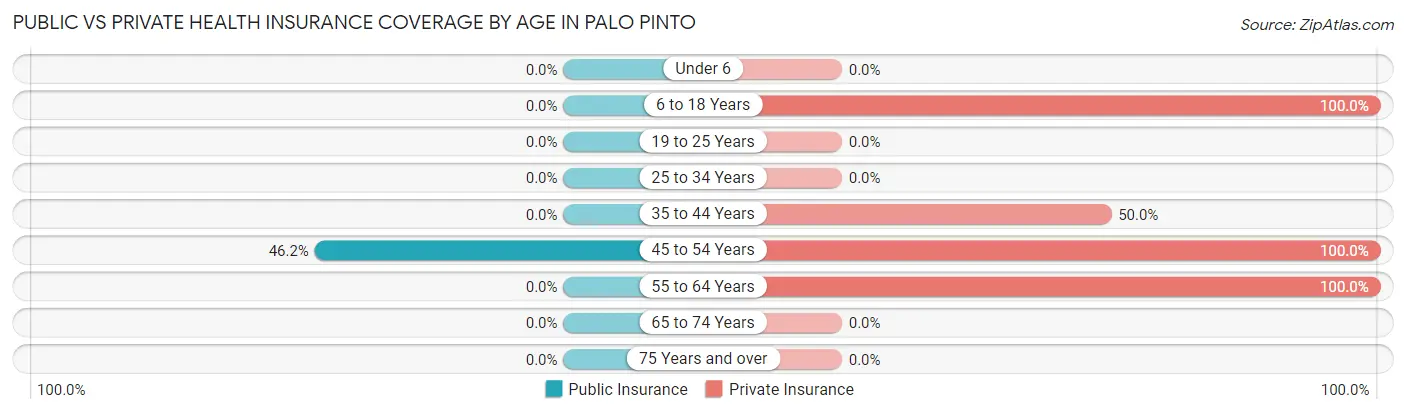 Public vs Private Health Insurance Coverage by Age in Palo Pinto