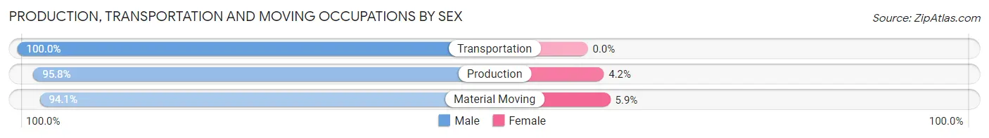 Production, Transportation and Moving Occupations by Sex in Pottsboro