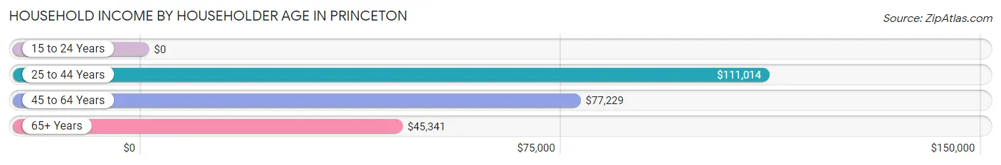 Household Income by Householder Age in Princeton