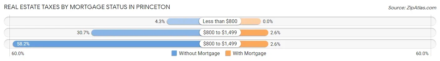 Real Estate Taxes by Mortgage Status in Princeton