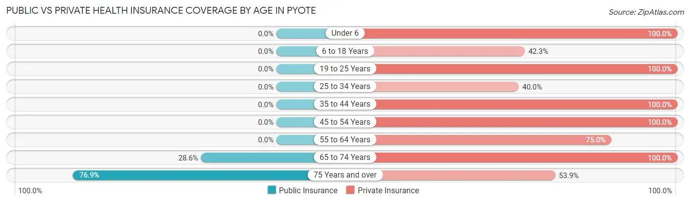 Public vs Private Health Insurance Coverage by Age in Pyote