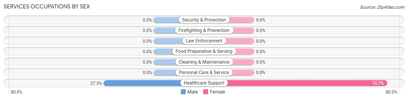 Services Occupations by Sex in Ravenna