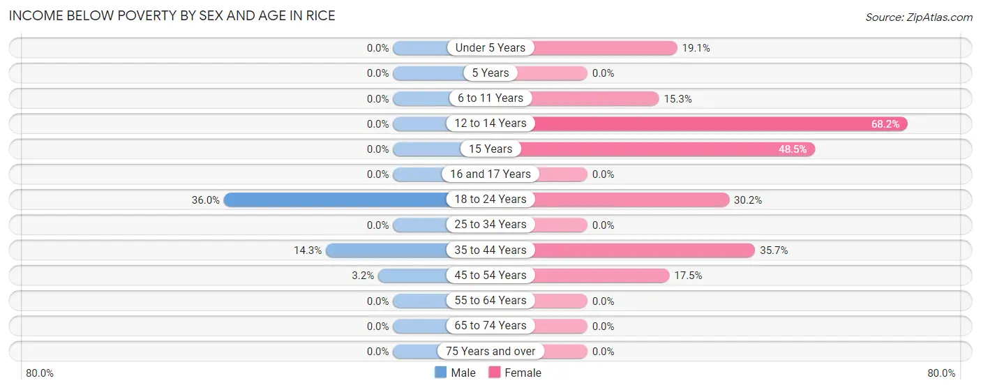 Income Below Poverty by Sex and Age in Rice