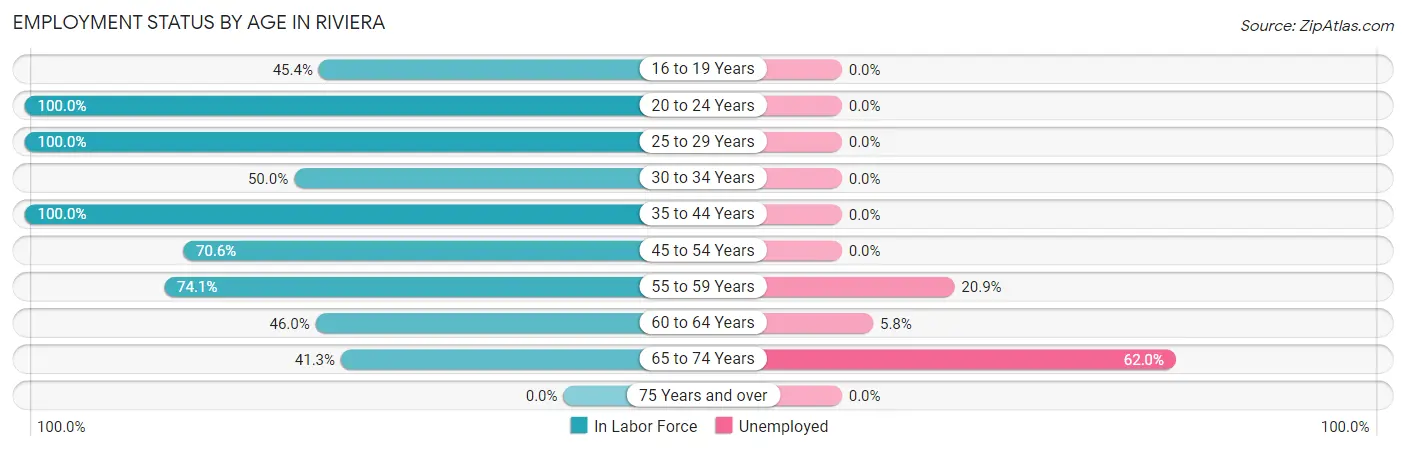 Employment Status by Age in Riviera