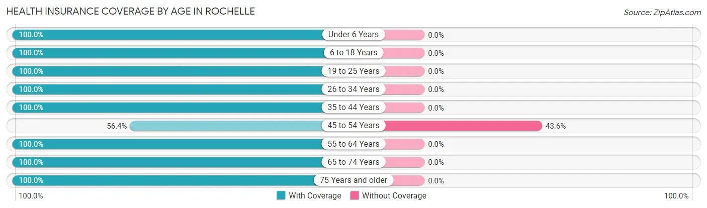Health Insurance Coverage by Age in Rochelle