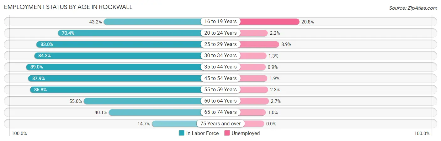 Employment Status by Age in Rockwall
