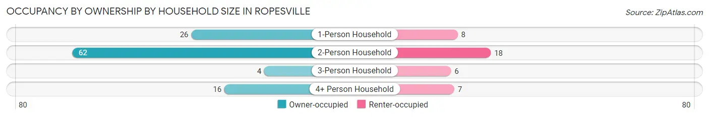 Occupancy by Ownership by Household Size in Ropesville