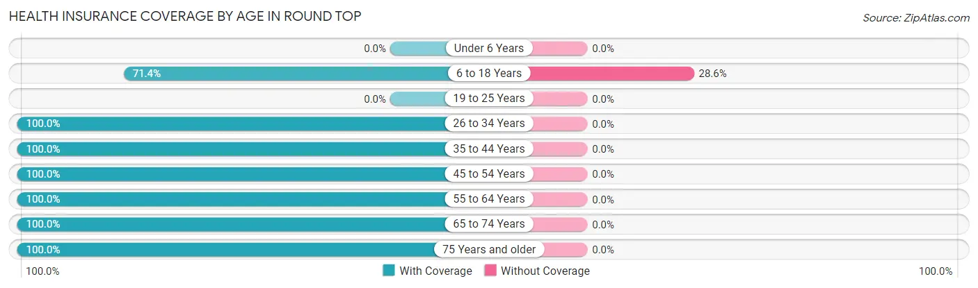 Health Insurance Coverage by Age in Round Top