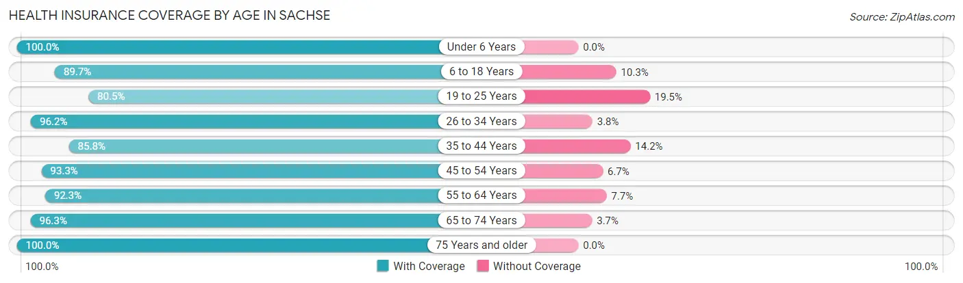Health Insurance Coverage by Age in Sachse