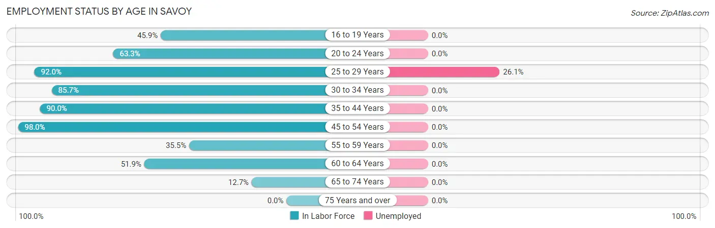 Employment Status by Age in Savoy
