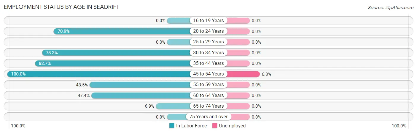 Employment Status by Age in Seadrift