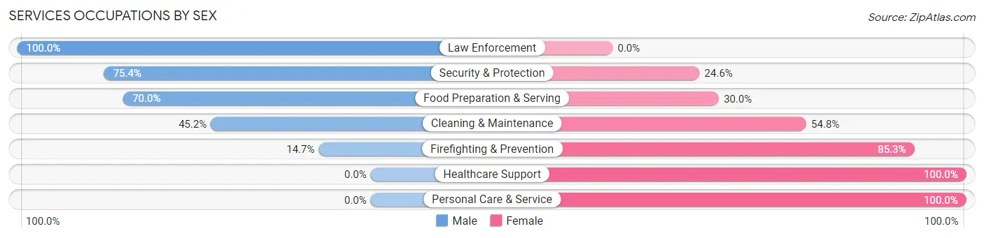 Services Occupations by Sex in Seagoville