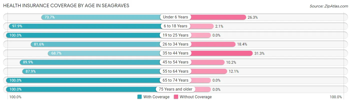 Health Insurance Coverage by Age in Seagraves