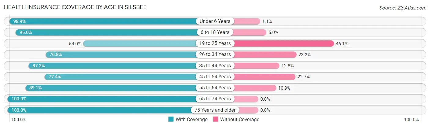 Health Insurance Coverage by Age in Silsbee
