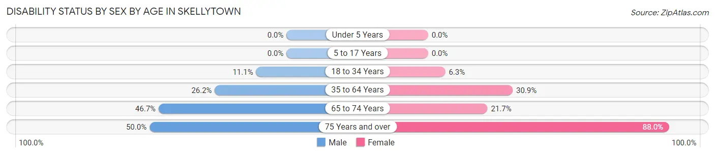 Disability Status by Sex by Age in Skellytown