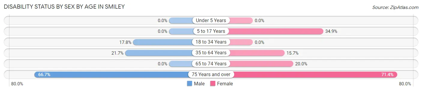 Disability Status by Sex by Age in Smiley