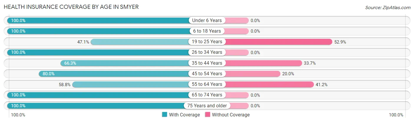 Health Insurance Coverage by Age in Smyer
