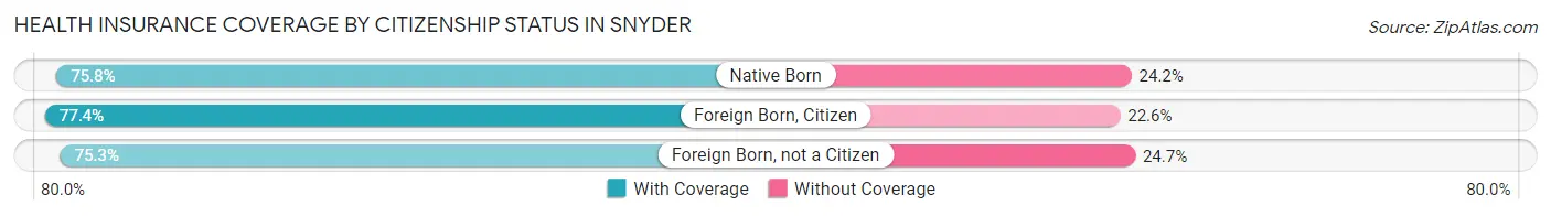 Health Insurance Coverage by Citizenship Status in Snyder