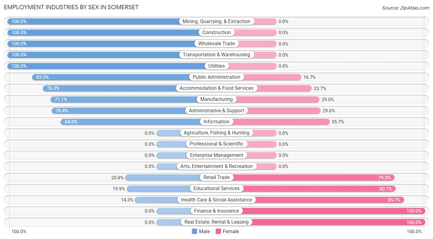 Employment Industries by Sex in Somerset