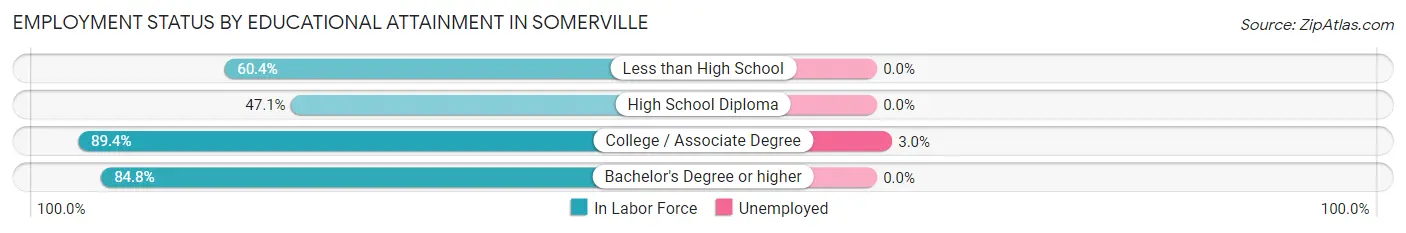 Employment Status by Educational Attainment in Somerville