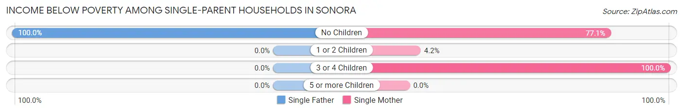 Income Below Poverty Among Single-Parent Households in Sonora