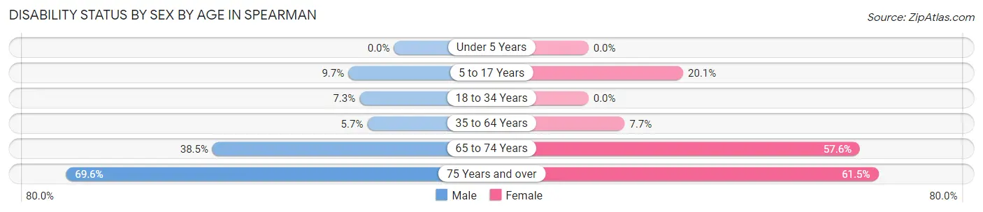 Disability Status by Sex by Age in Spearman