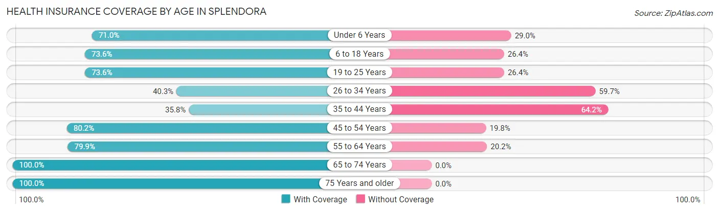 Health Insurance Coverage by Age in Splendora