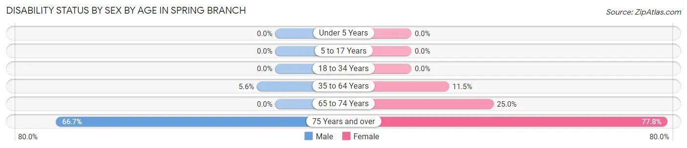 Disability Status by Sex by Age in Spring Branch