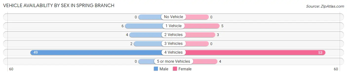 Vehicle Availability by Sex in Spring Branch