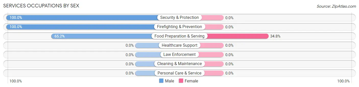 Services Occupations by Sex in Staples