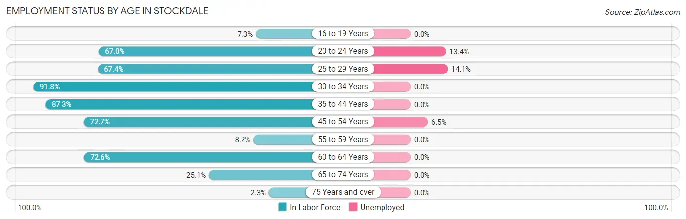 Employment Status by Age in Stockdale
