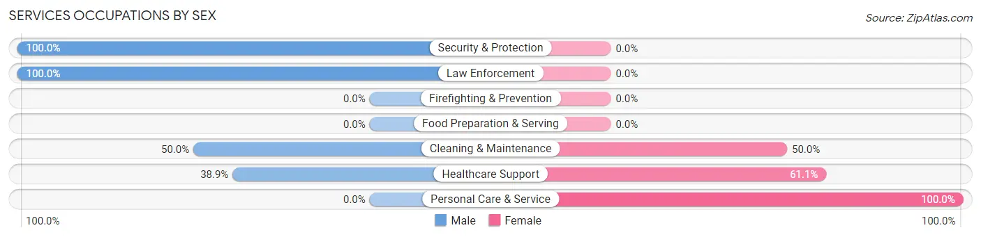 Services Occupations by Sex in Streetman