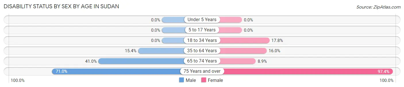 Disability Status by Sex by Age in Sudan