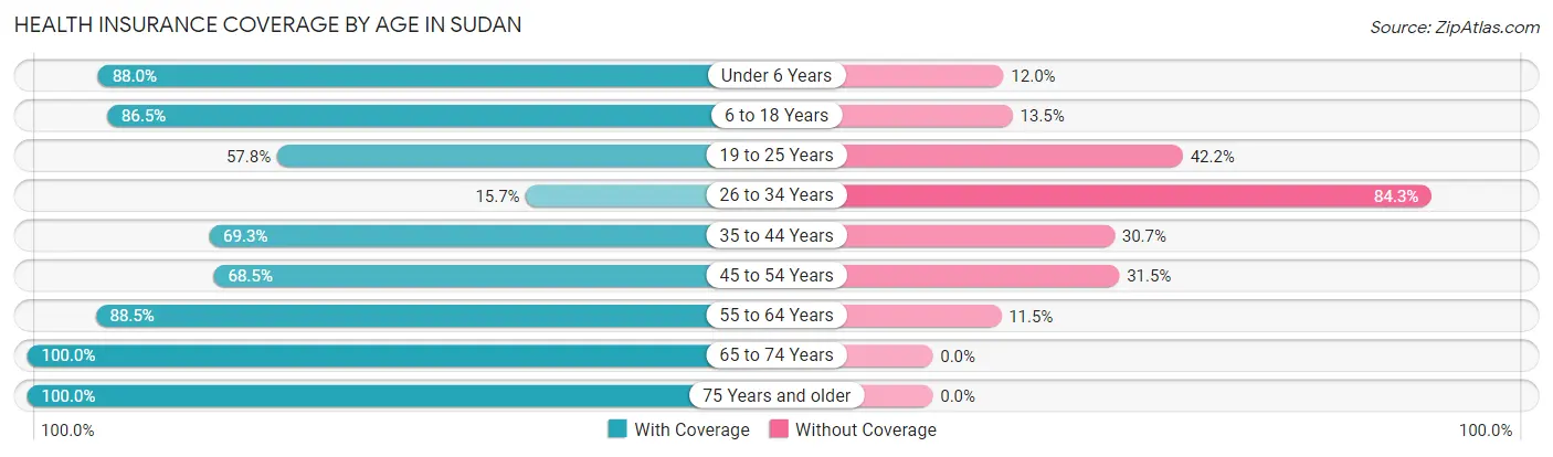 Health Insurance Coverage by Age in Sudan