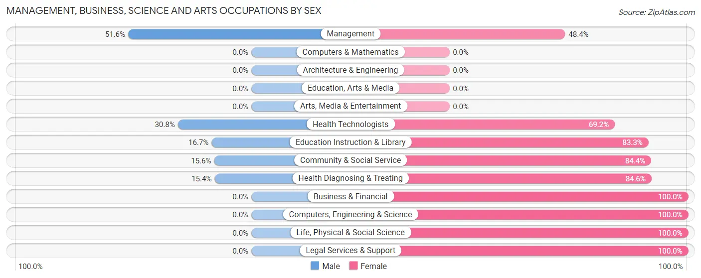 Management, Business, Science and Arts Occupations by Sex in Sudan