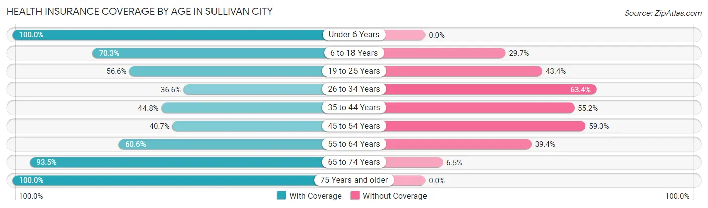 Health Insurance Coverage by Age in Sullivan City