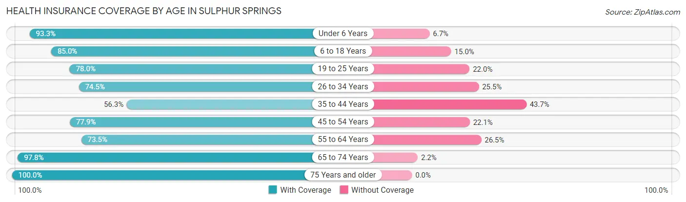 Health Insurance Coverage by Age in Sulphur Springs