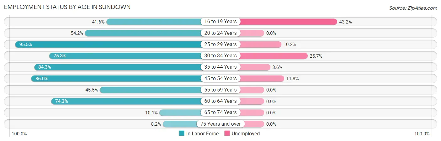 Employment Status by Age in Sundown