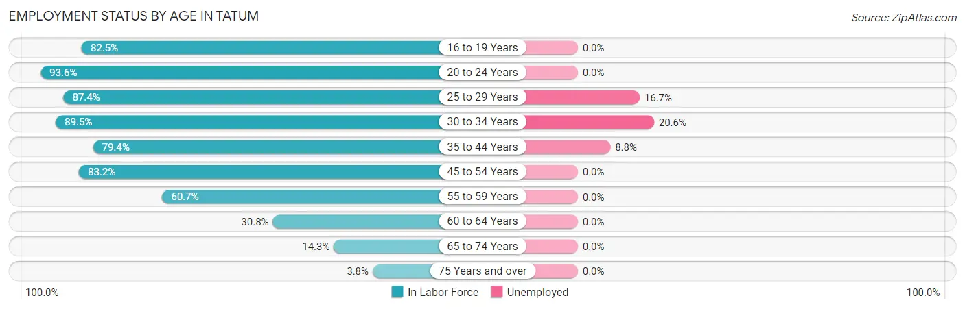 Employment Status by Age in Tatum