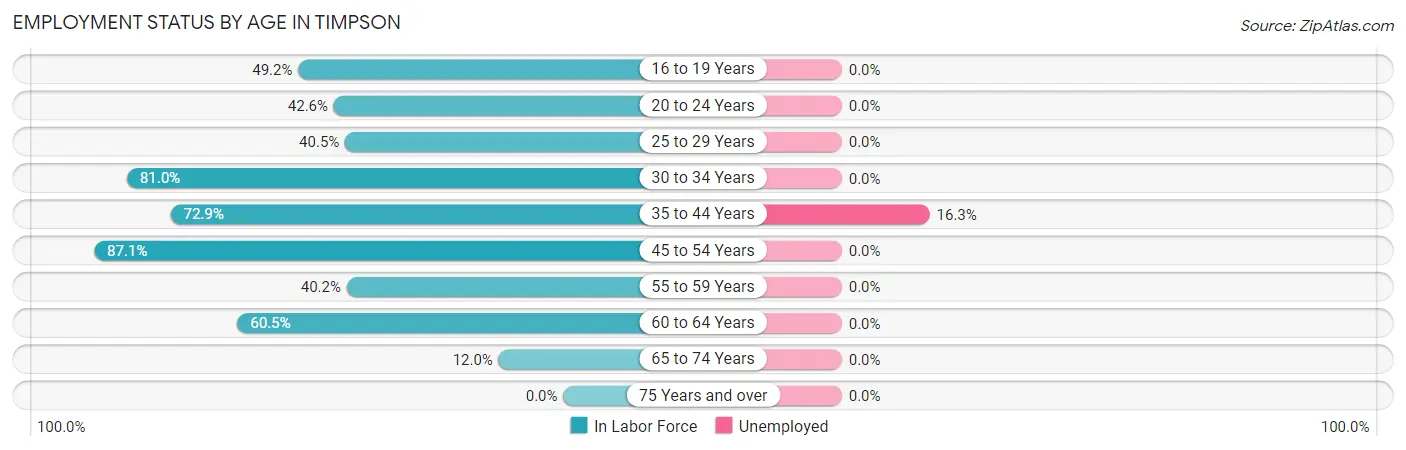 Employment Status by Age in Timpson