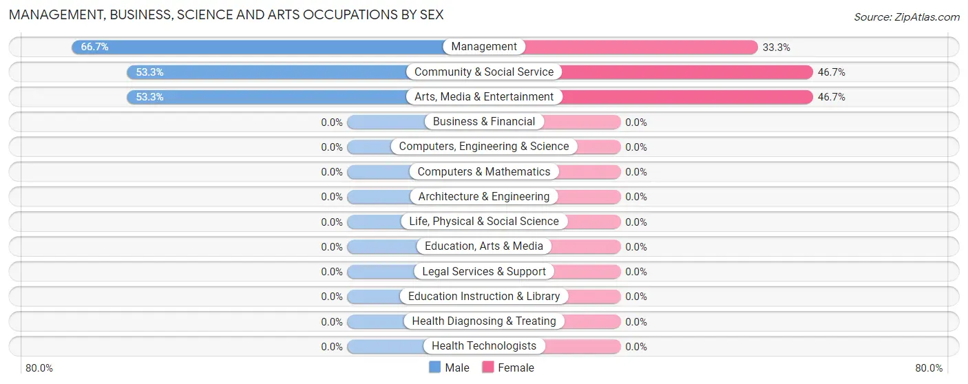 Management, Business, Science and Arts Occupations by Sex in Tow
