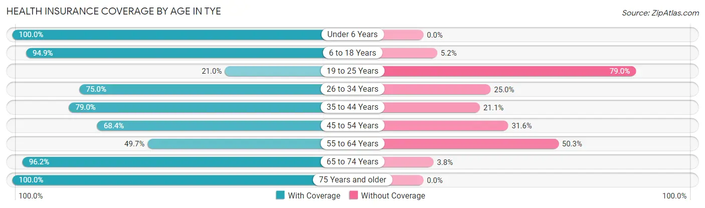 Health Insurance Coverage by Age in Tye