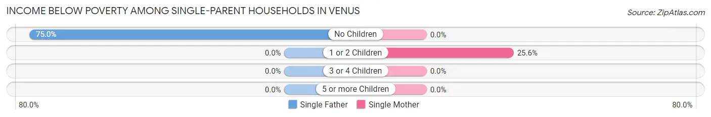 Income Below Poverty Among Single-Parent Households in Venus
