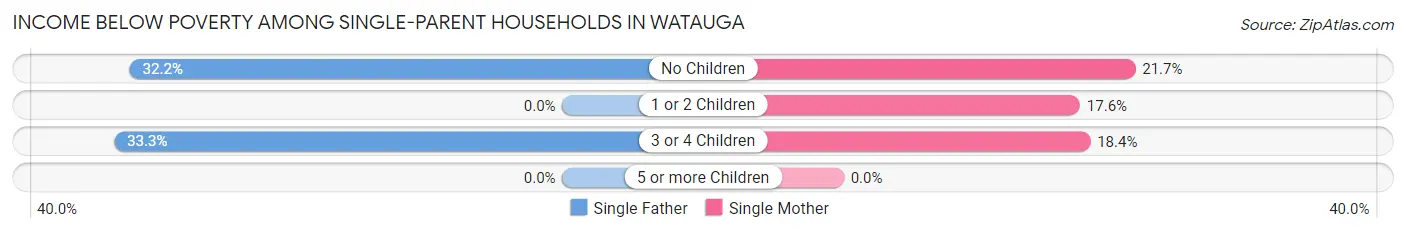 Income Below Poverty Among Single-Parent Households in Watauga